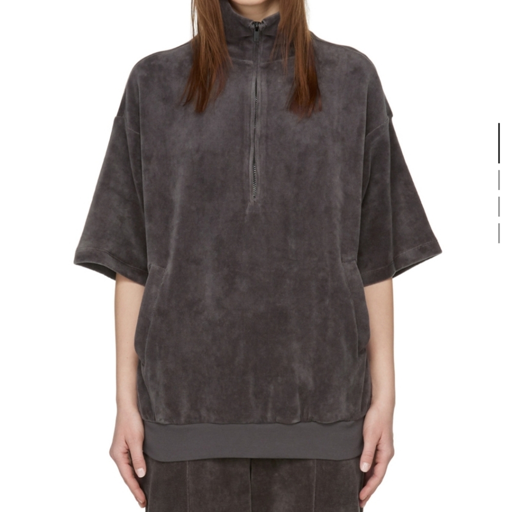 FEAR OF GOD ESSENTIALSBlack Velour Short Sleeve Turtleneck